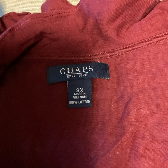 Chaps Burgundy Ruffled Blouse - Picture 7 of 8
